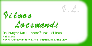 vilmos locsmandi business card